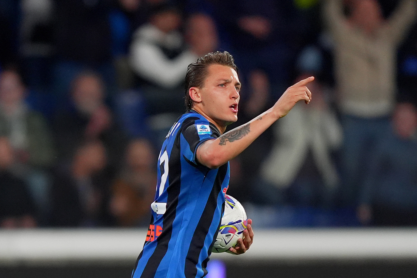 L'attaccante dell'Atalanta Mateo Retegui esulta dopo un gol segnato in Serie A Atalantalive.it